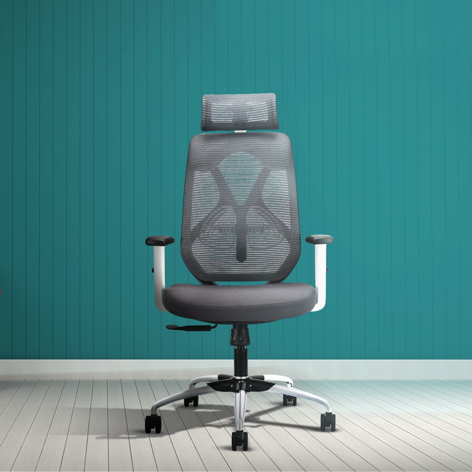 ergolux white/grey high back ergonomic office chair