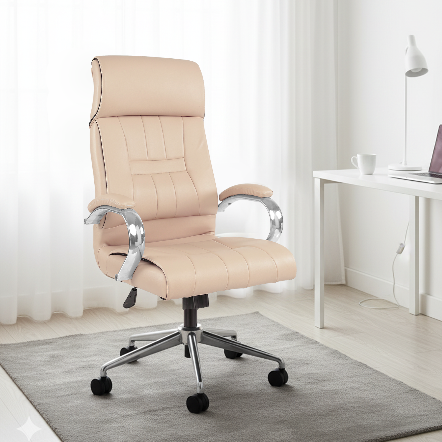 IAFA- Beige Zen Leatherette Home/Office Chair IAFA