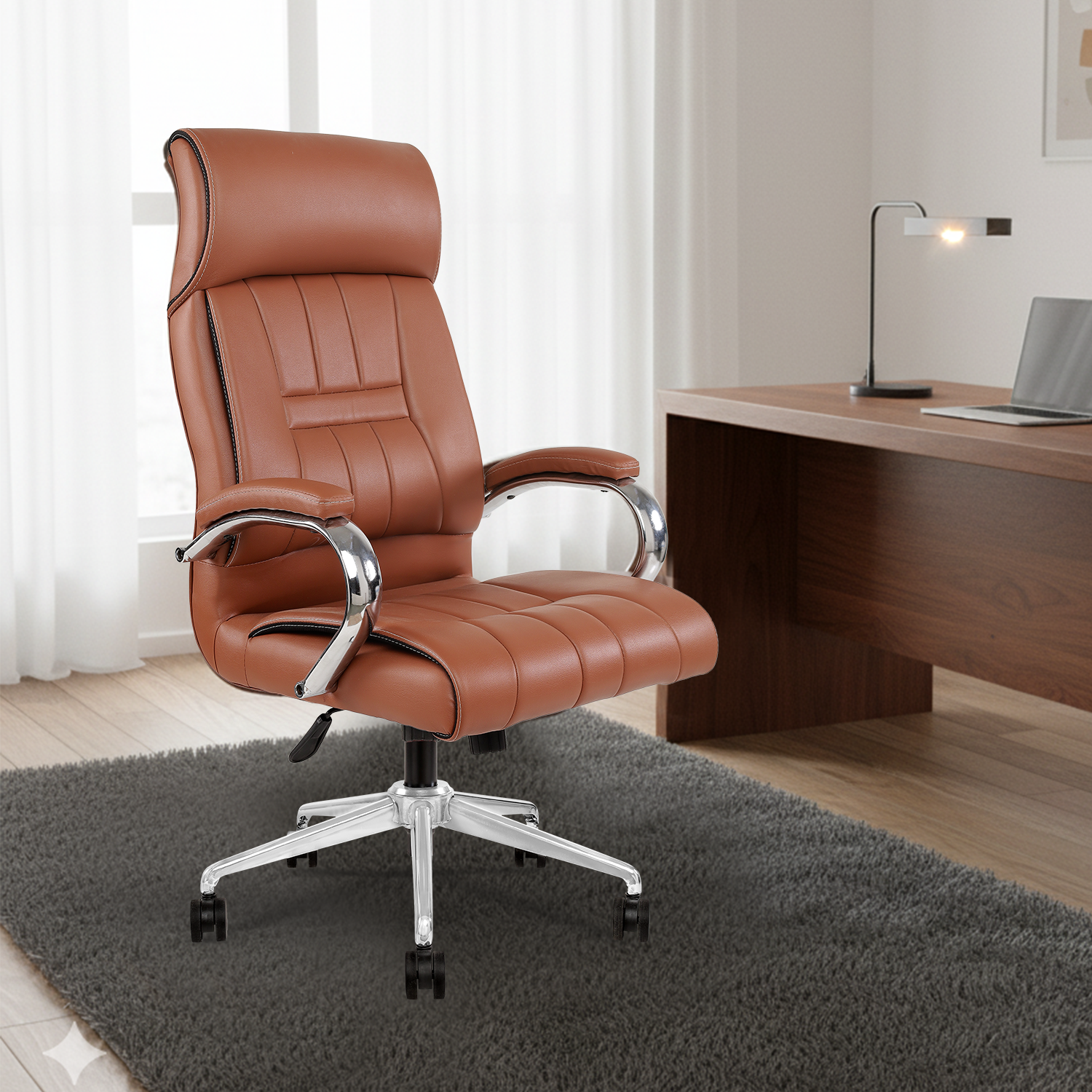 IAFA- Brown Zen Leatherette Home/Office Chair IAFA