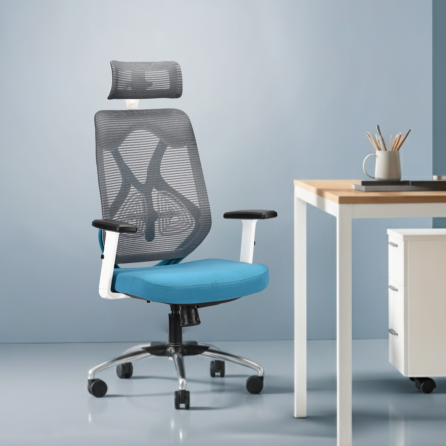 IAFA - White/Green Ergolux High Back Ergonomic Office Chair IAFA