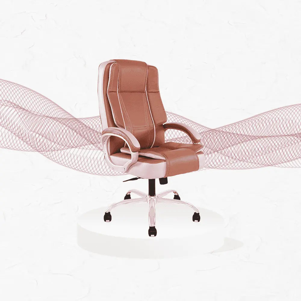 dune beige brown leather office chair