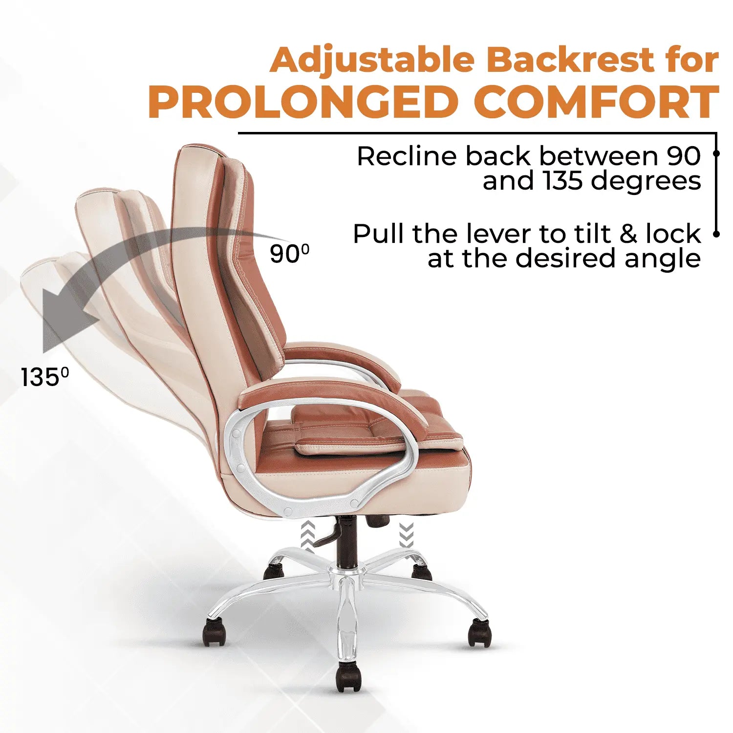 dune beige brown leather office chair