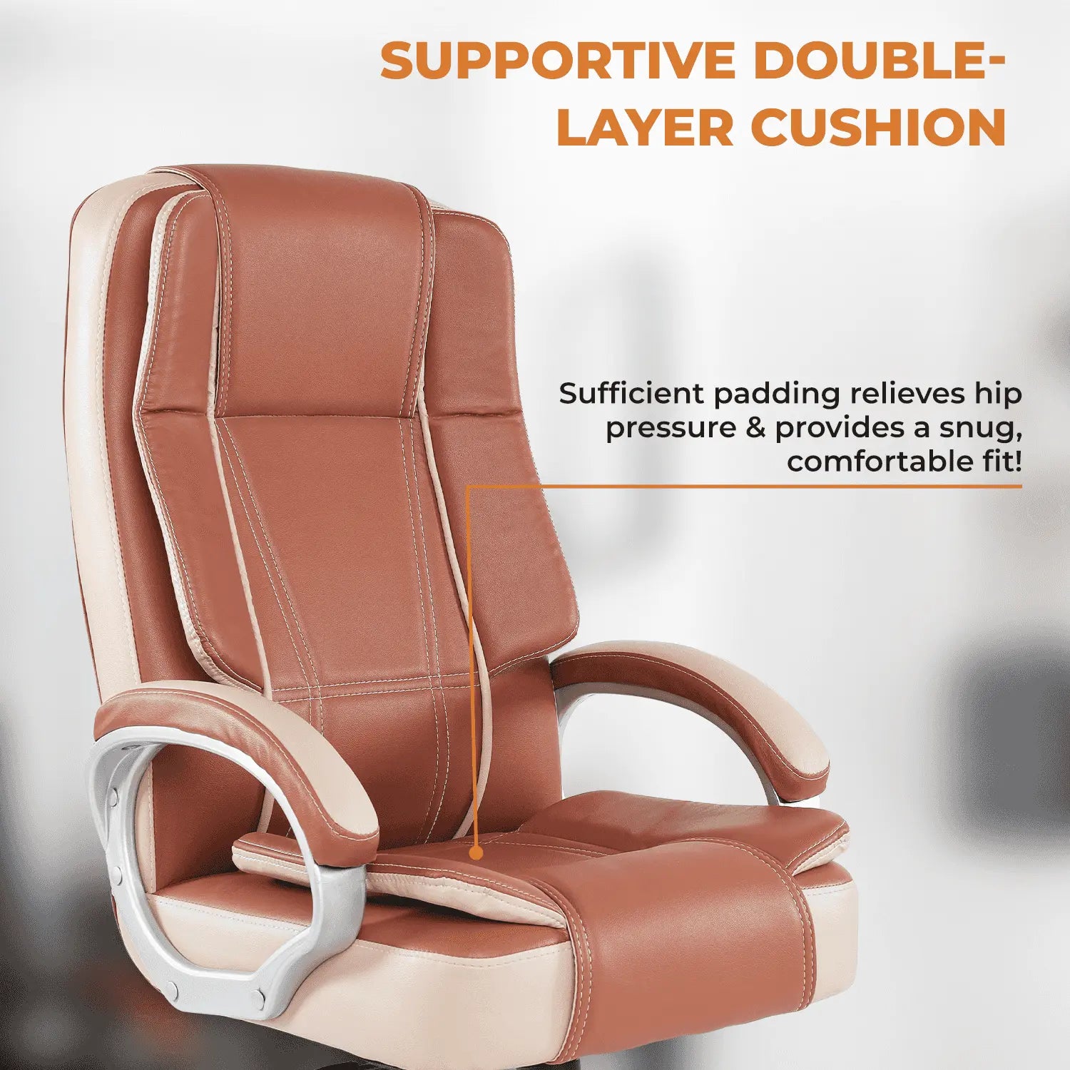 dune beige brown leather office chair