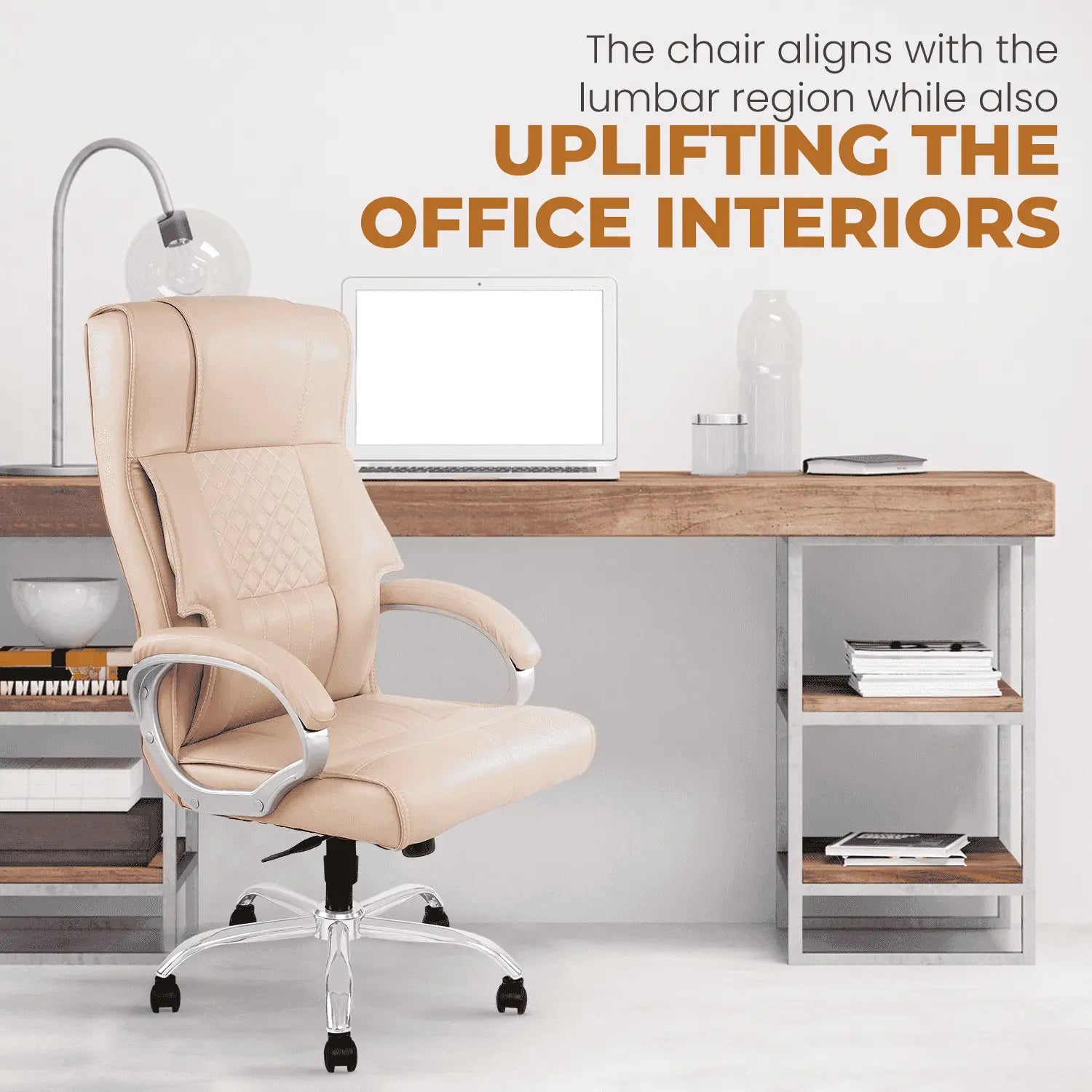 beige imperium leatherette office chair