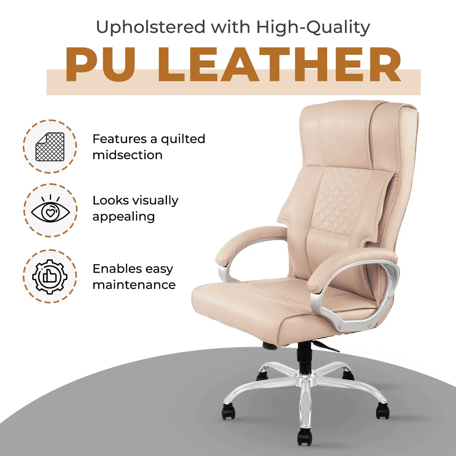 beige imperium leatherette office chair