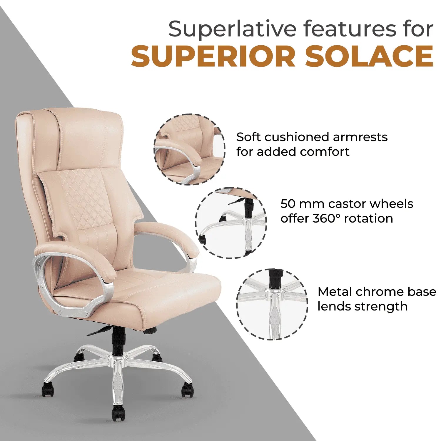 beige imperium leatherette office chair