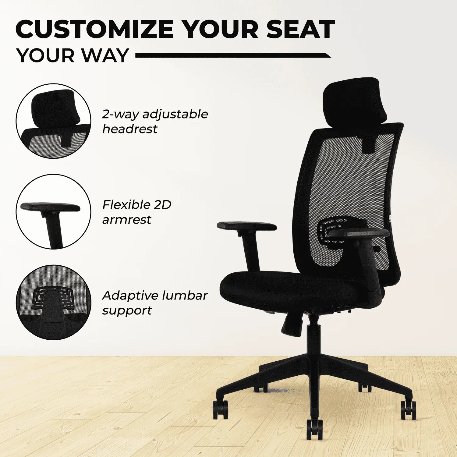 black brio high back office chair