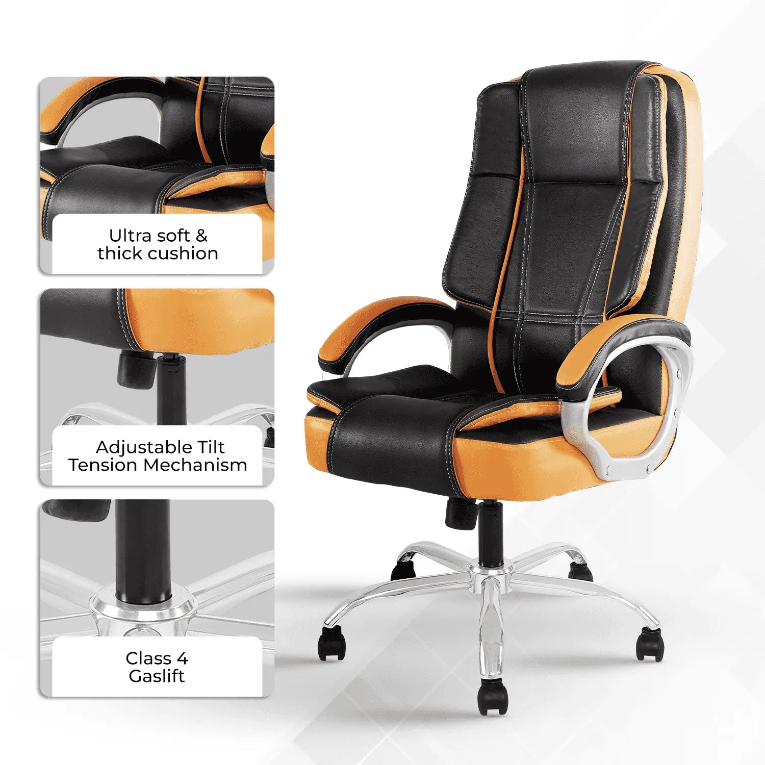 dune black brown leather office chair