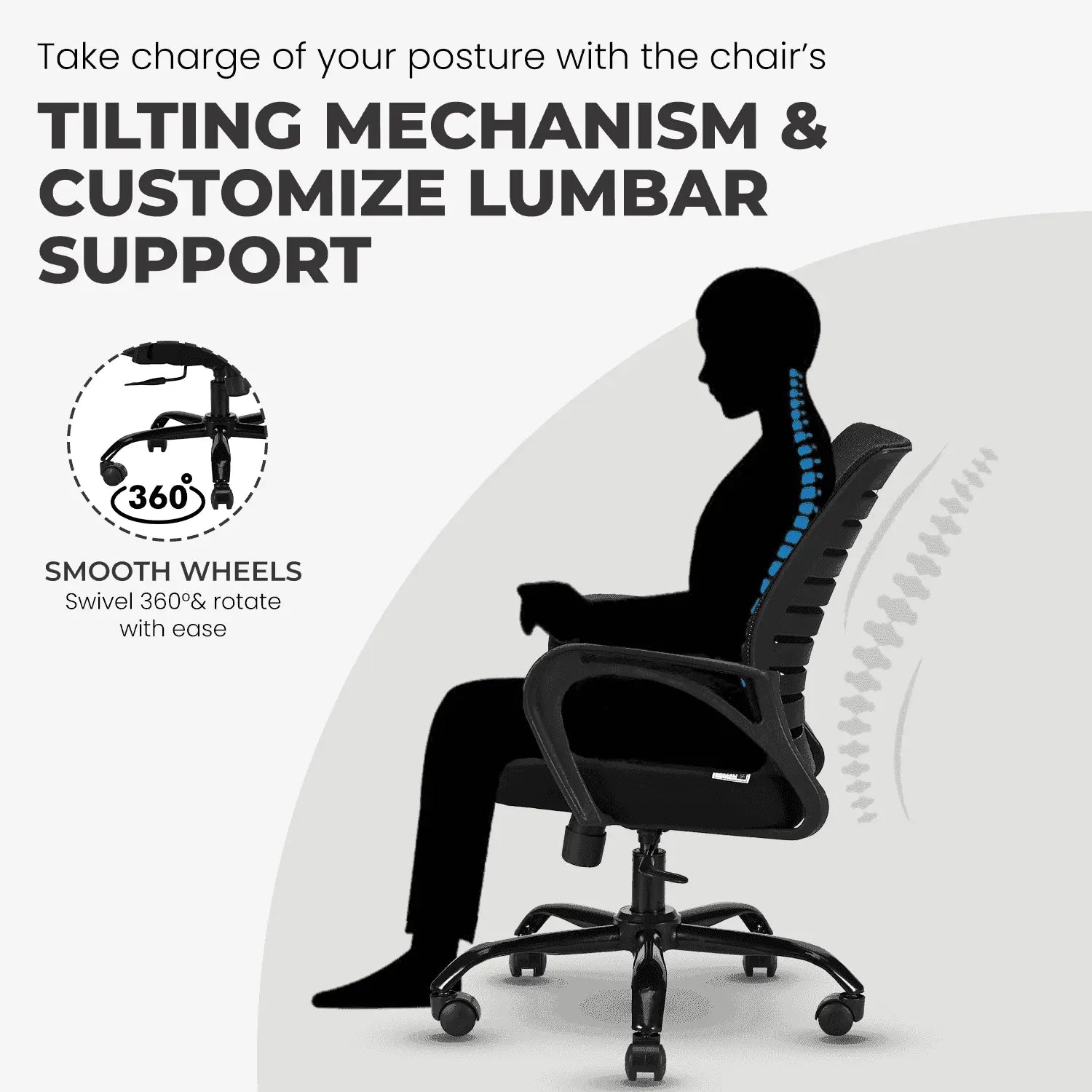 diego black grey ergonomic office chair