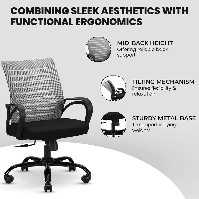diego grey ergonomic office chair