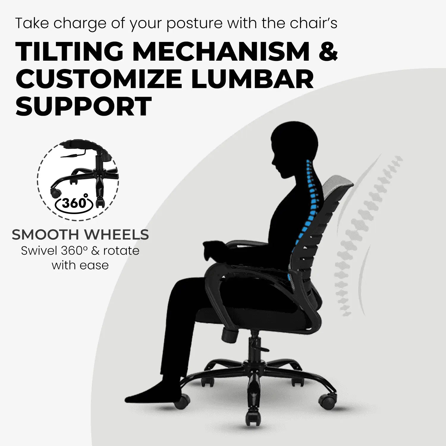 diego black grey office chair