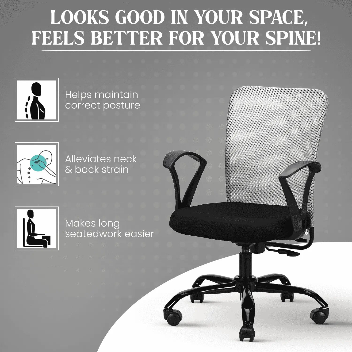 magna black grey office chair