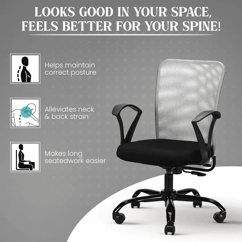 magna gray mid back office chair