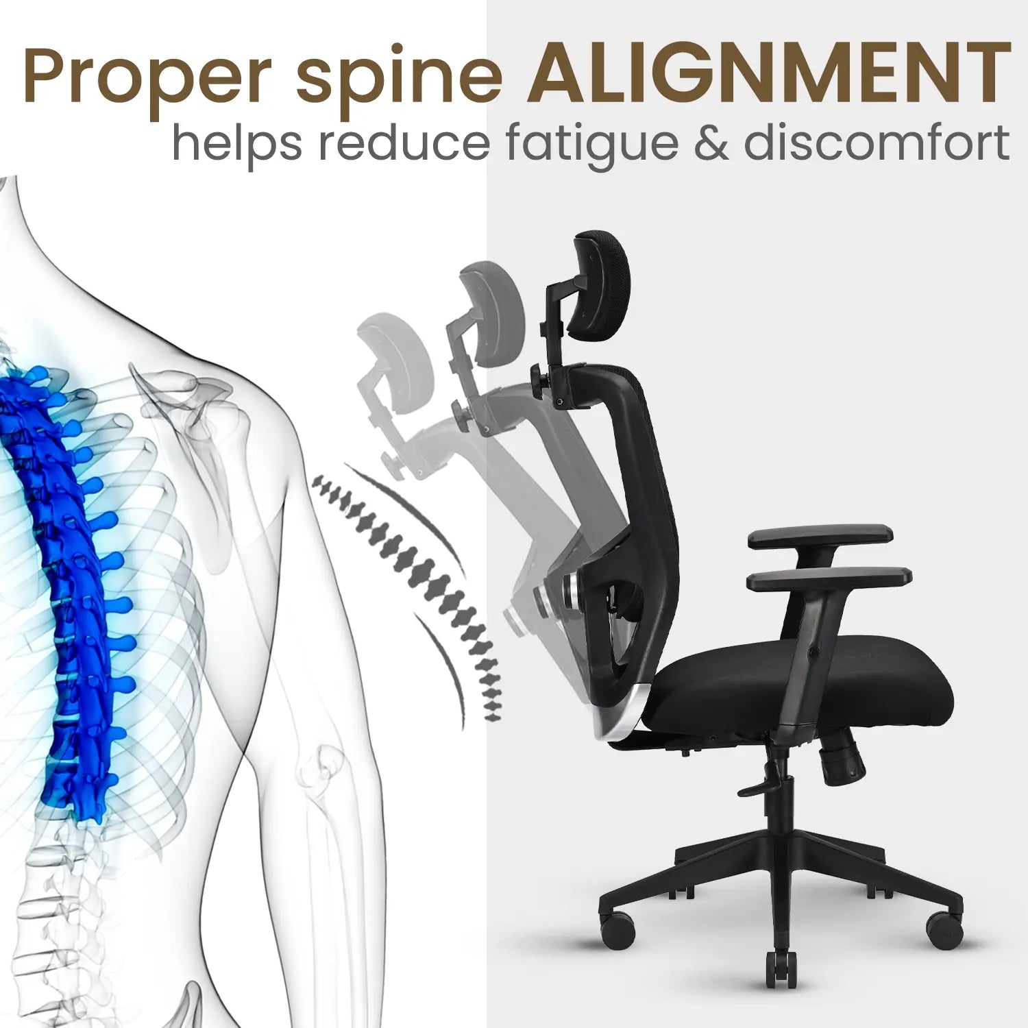 jade black high back ergonomic office chair