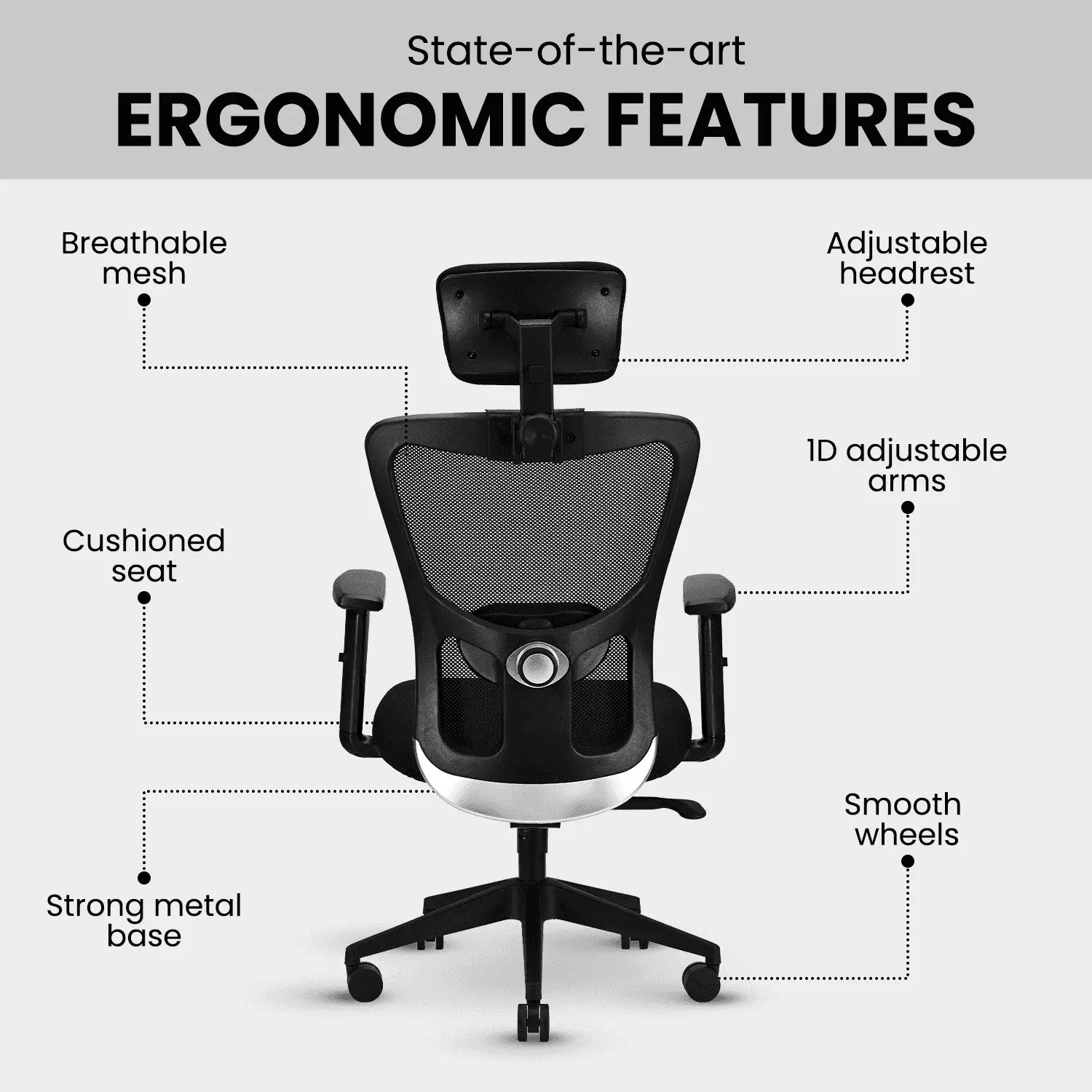 jade black high back ergonomic office chair