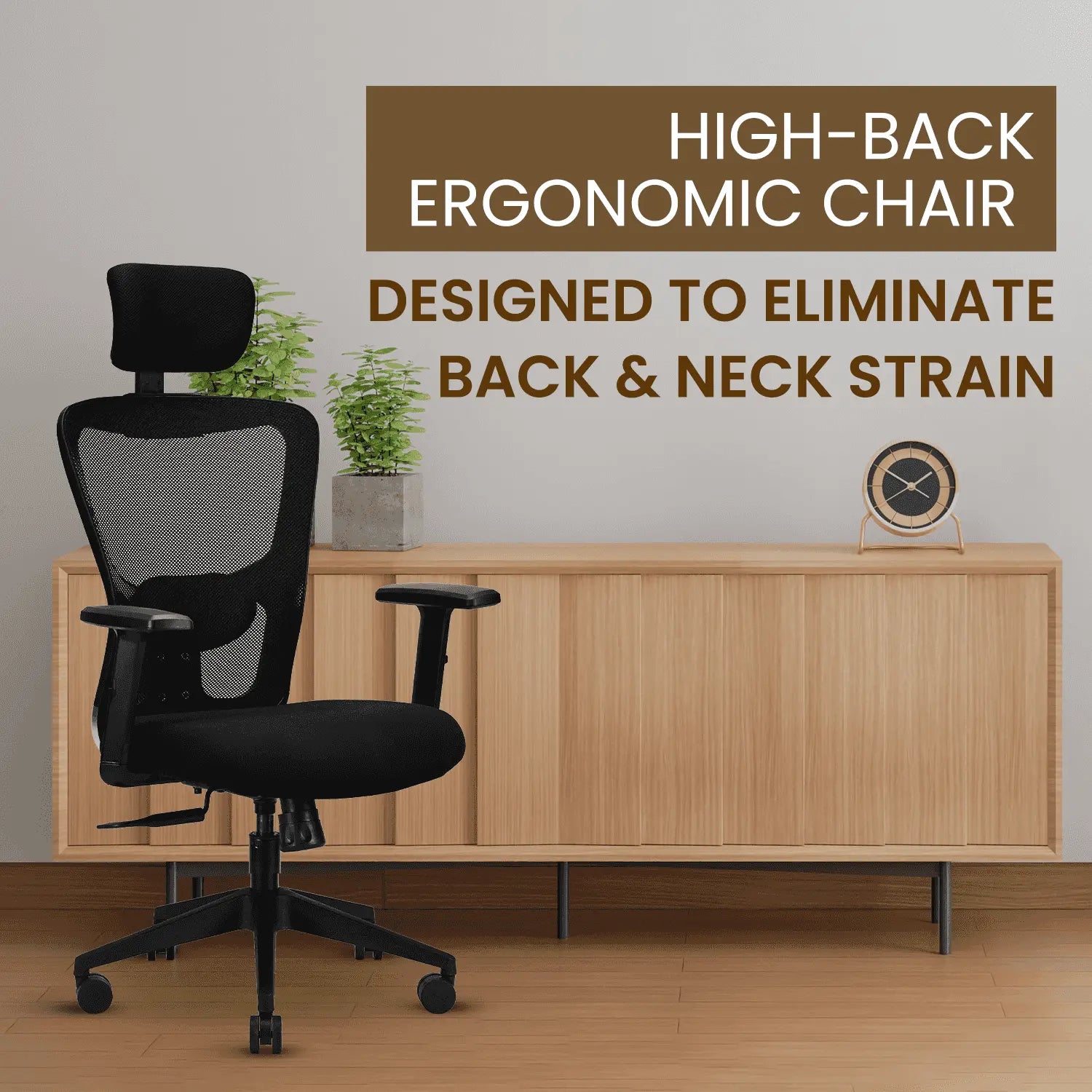 jade black high back ergonomic office chair