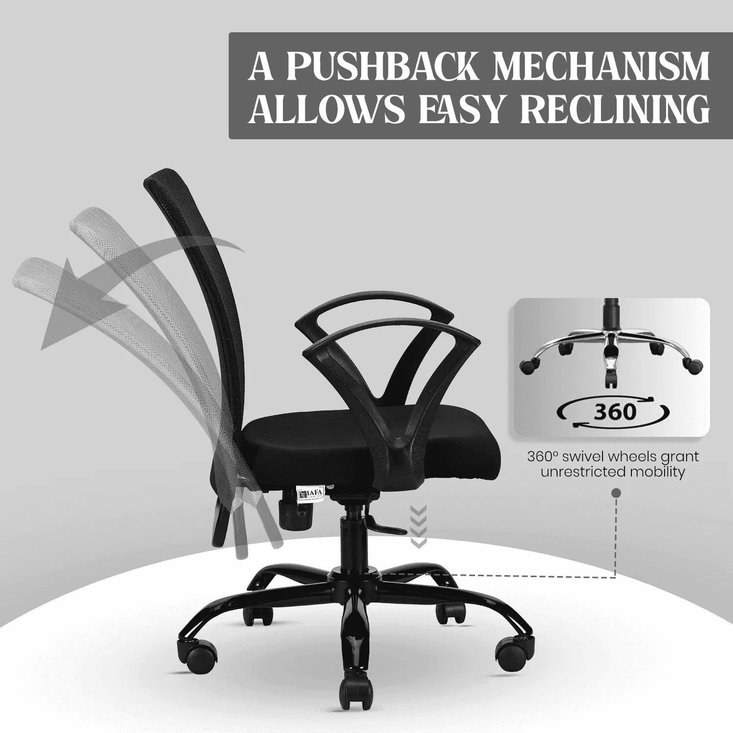 magna black mid back office chair
