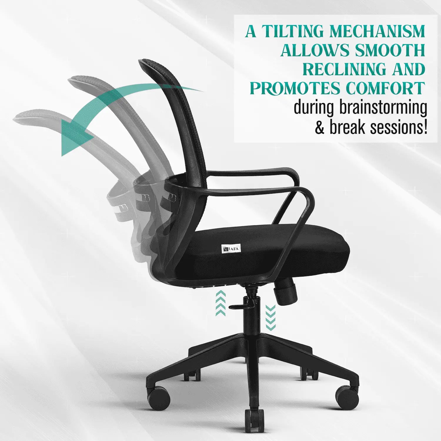 rico black mid back ergonomic office chair