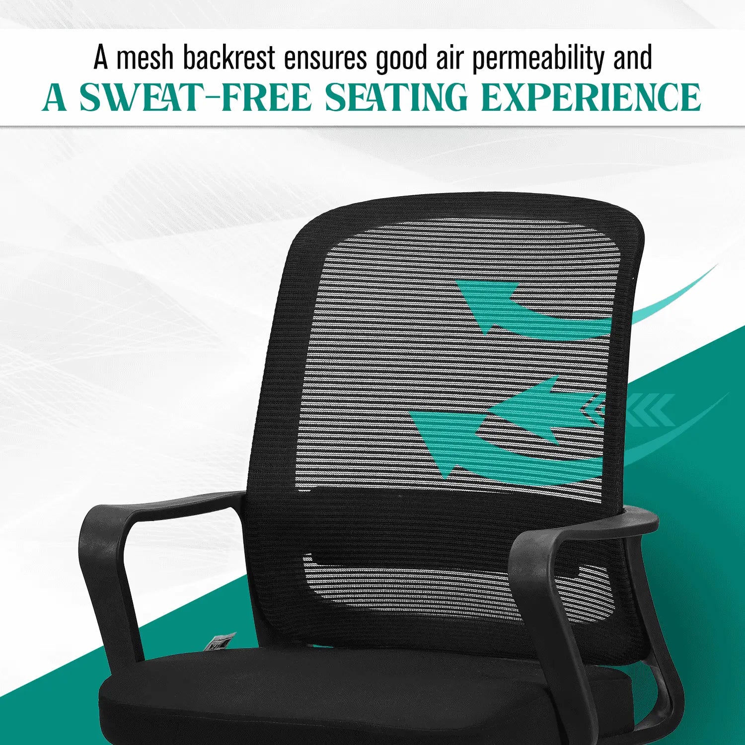 rico black mid back ergonomic office chair