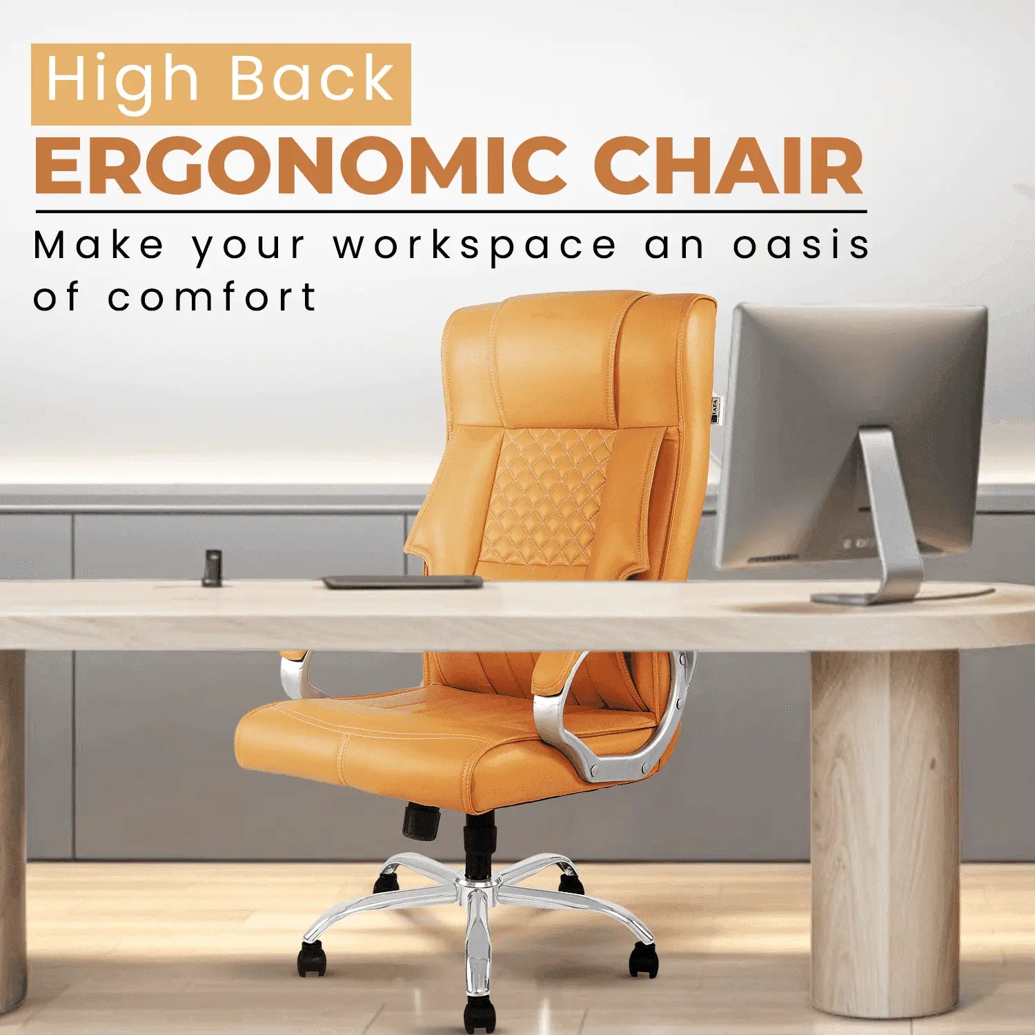 IAFA Bronze Imperium ergonomic high back office chair placed in a modern workspace, offering executive comfort and support.