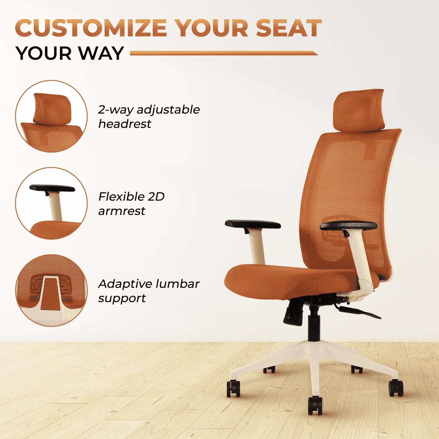 brown brio high back office chair