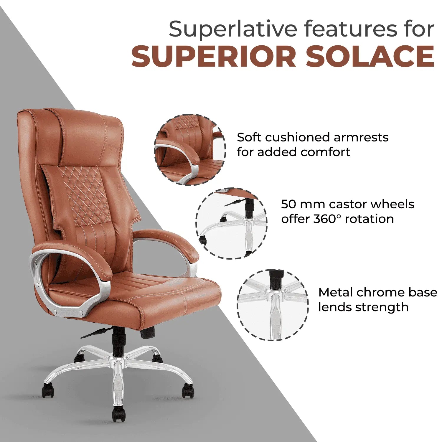 Brown Imperium Office Chair. Superlative features for Superior Solace.