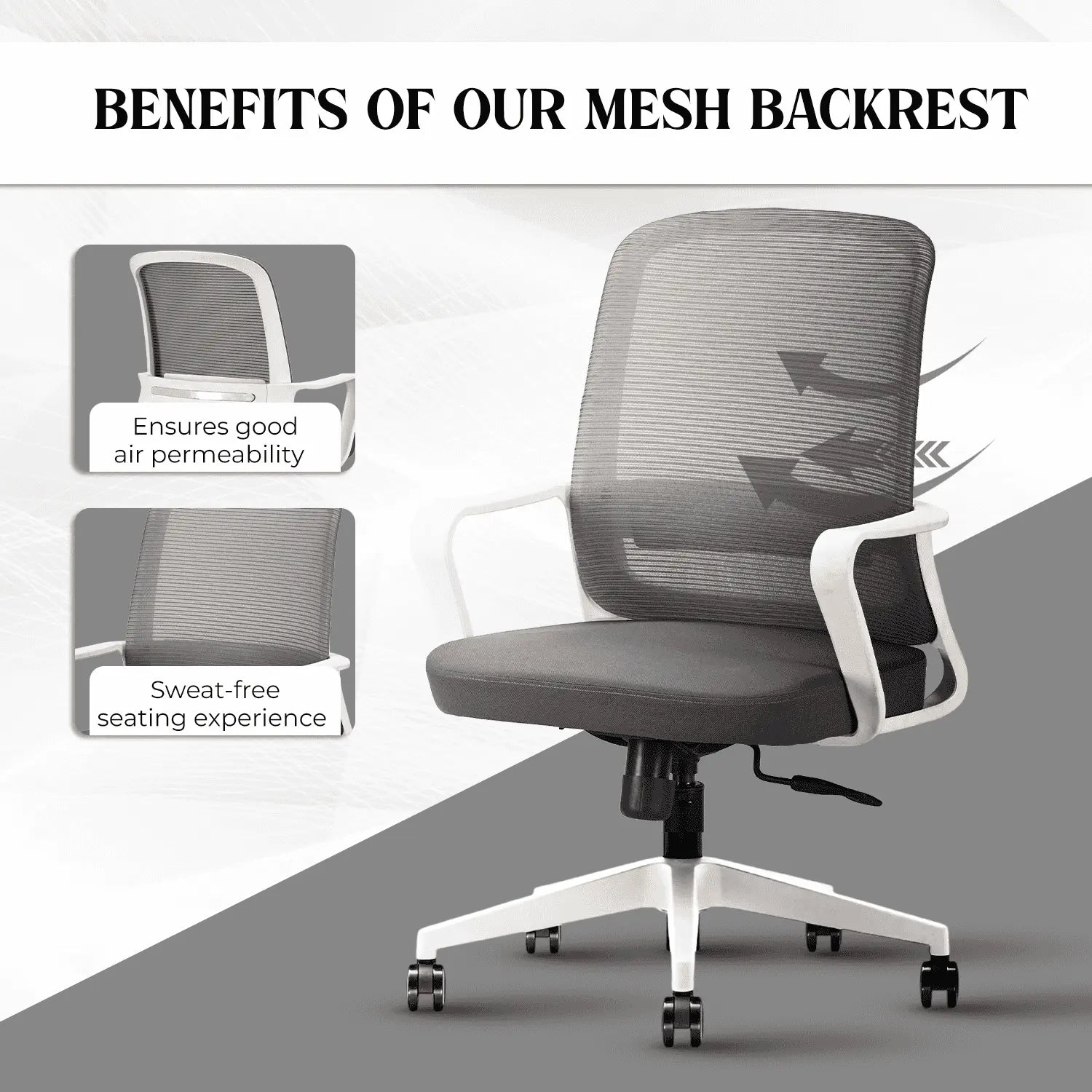 rico white grey office chair