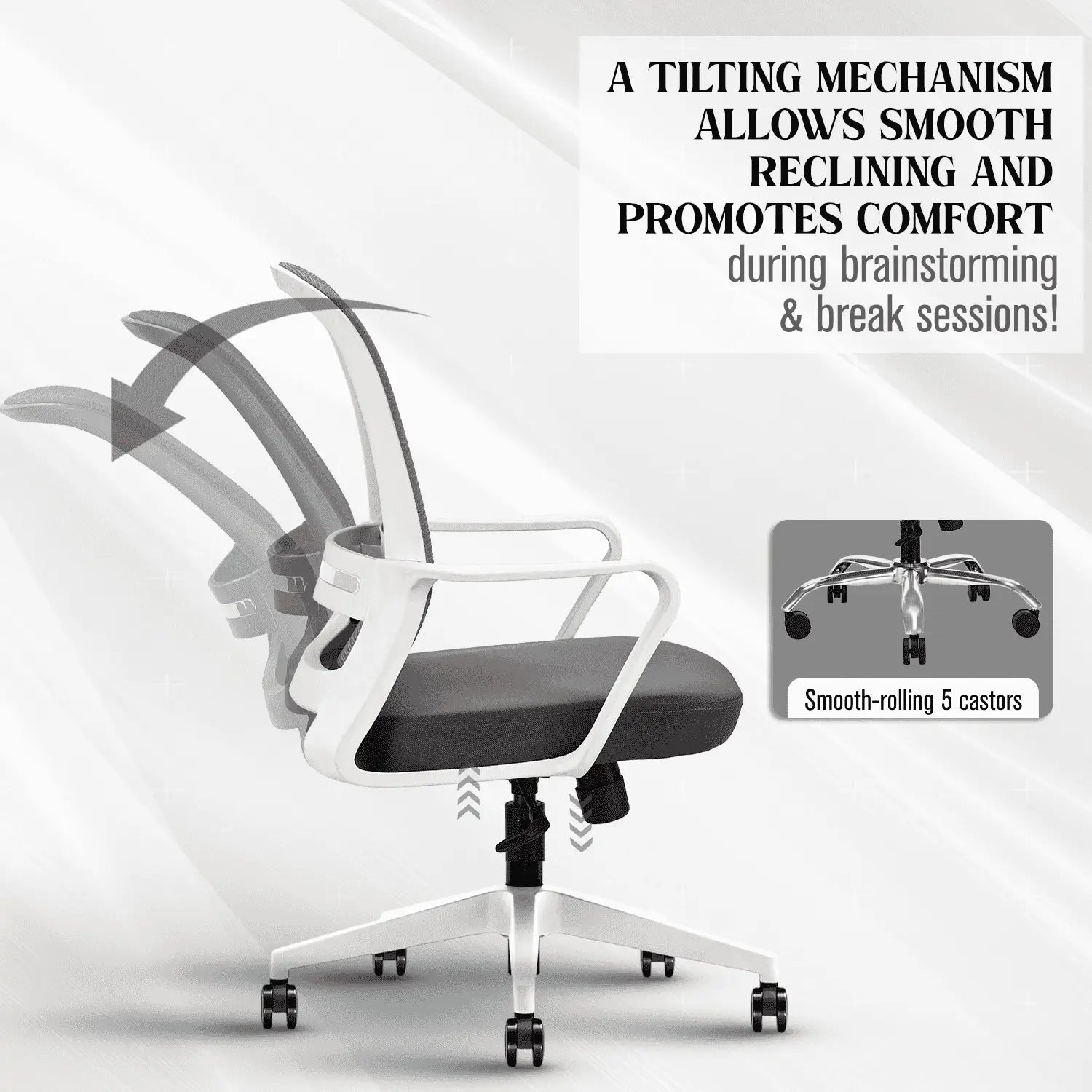 rico white grey office chair