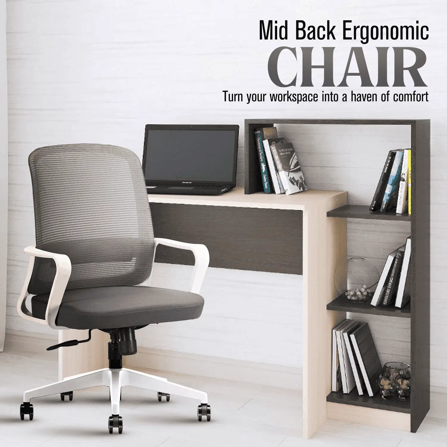rico white grey office chair
