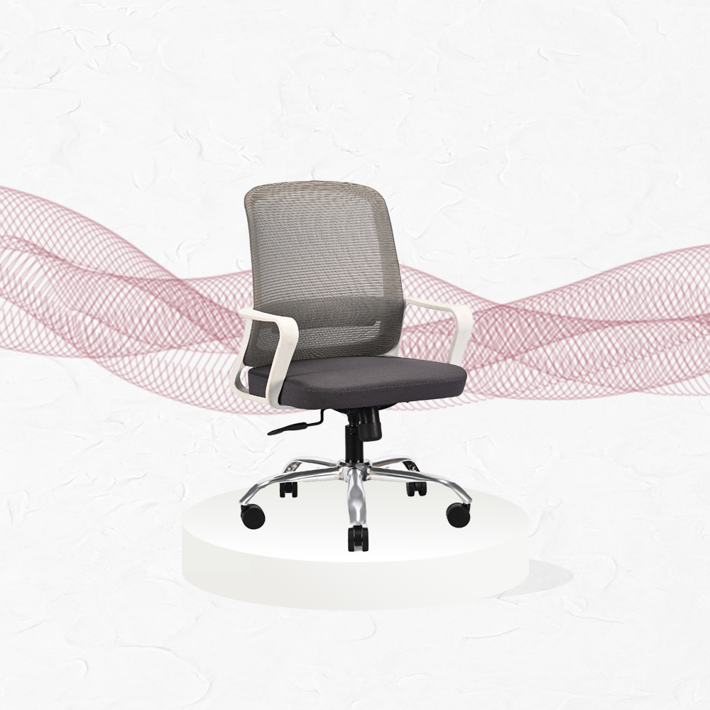 IAFA - White/Grey Rico Mid Back Ergonomic Office Chair