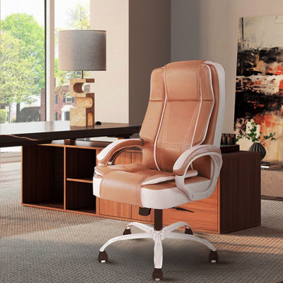 IAFA- Beige/Brown Dune Leather Premium Office Chair IAFA