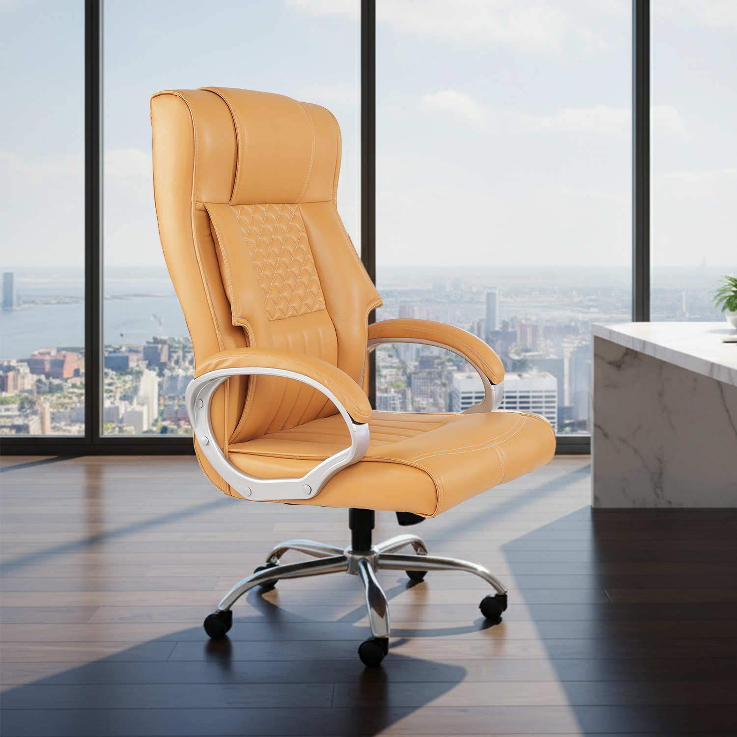 IAFA- Bronze  Imperium Leatherette Home/Office Desk Chair IAFA