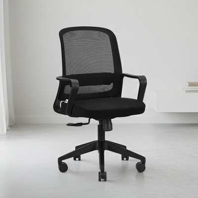 IAFA - Black Rico Mid Back Ergonomic Office Chair IAFA