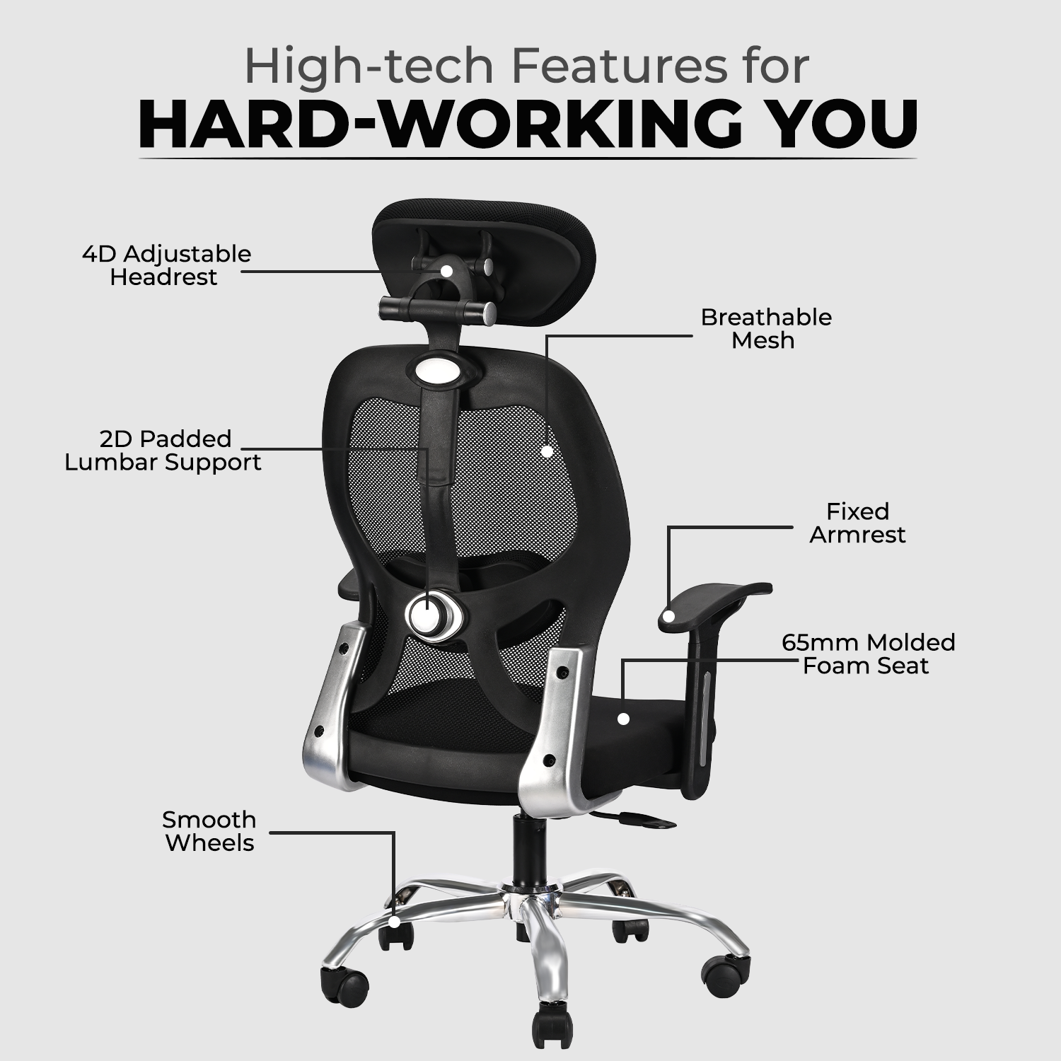 IAFA - Black Zenith High Back Ergonomic Office Chair