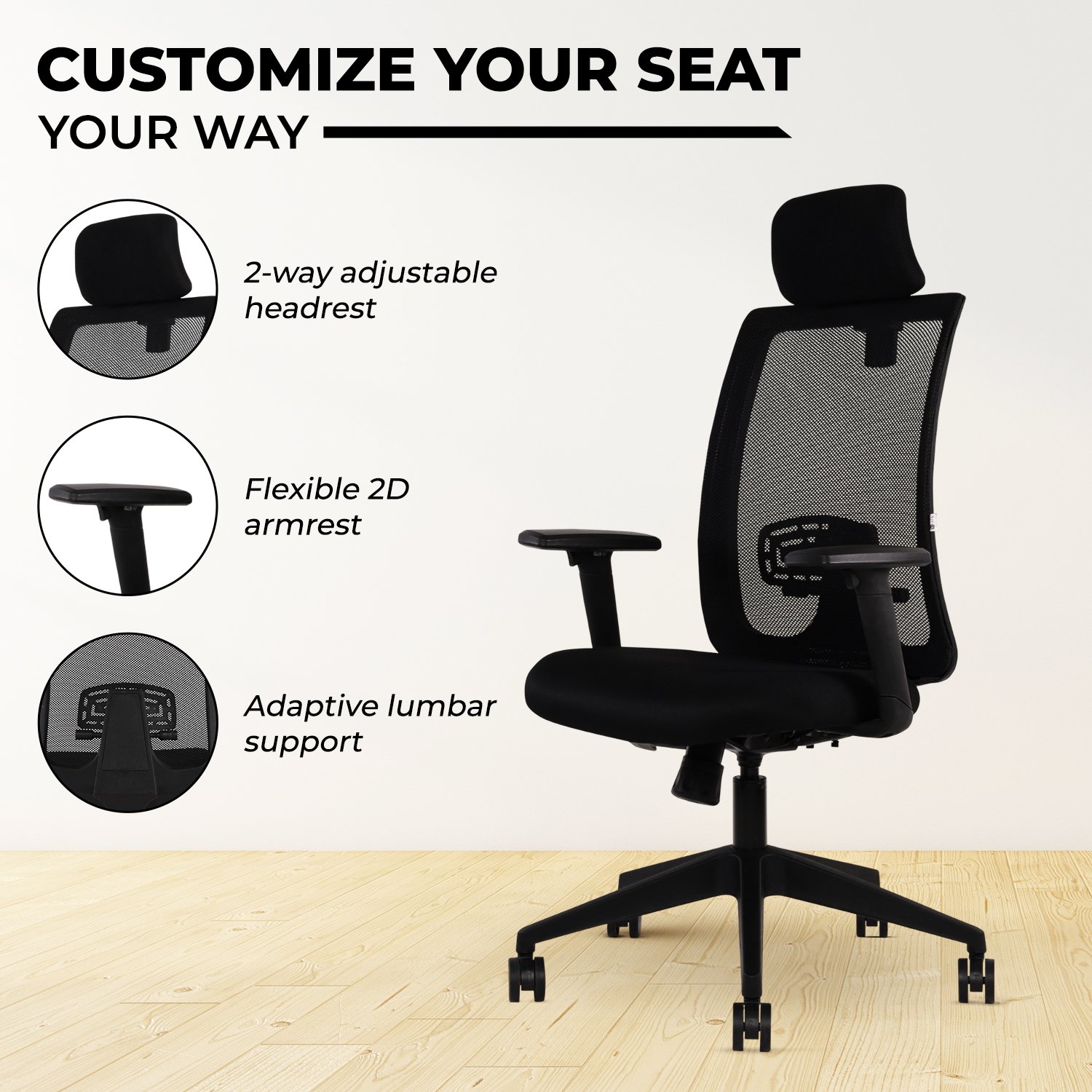 IAFA - Black Brio High Back Ergonomic Office Chair