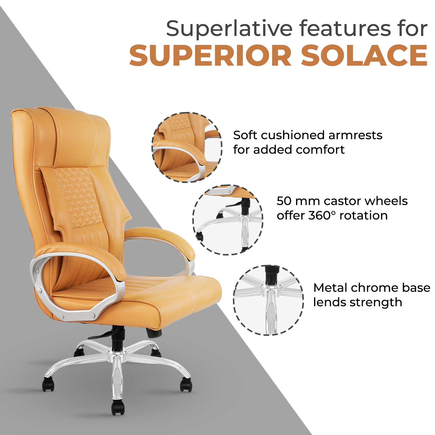 IAFA- Bronze  Imperium Leatherette Home/Office Desk Chair