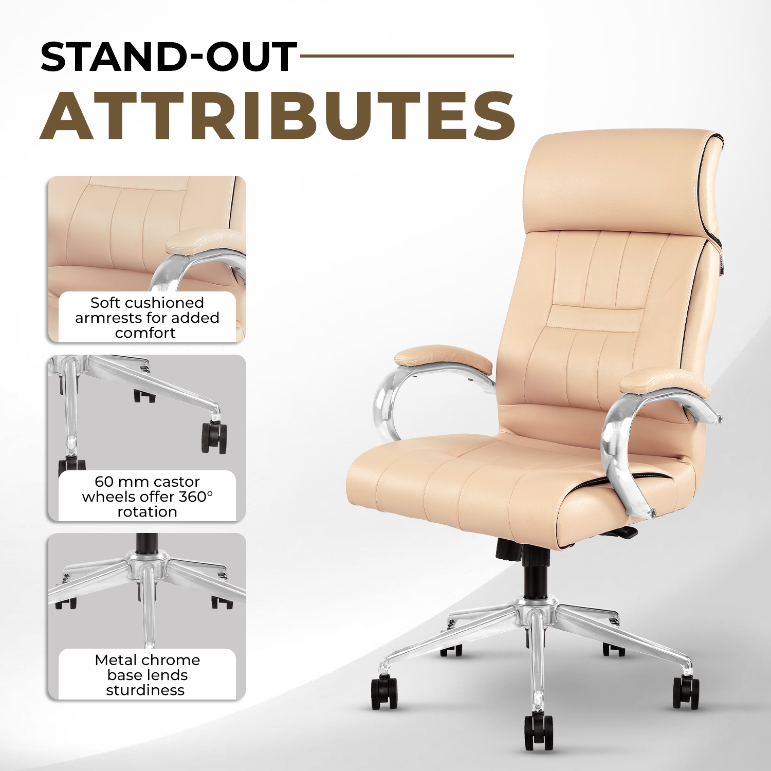 IAFA- Beige Zen Leatherette Home/Office Chair