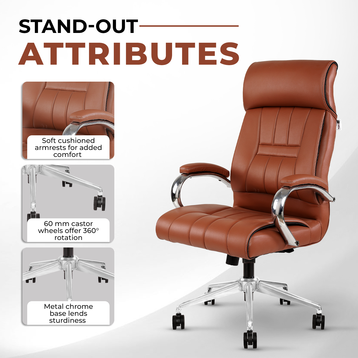 IAFA- Brown Zen Leatherette Home/Office Chair