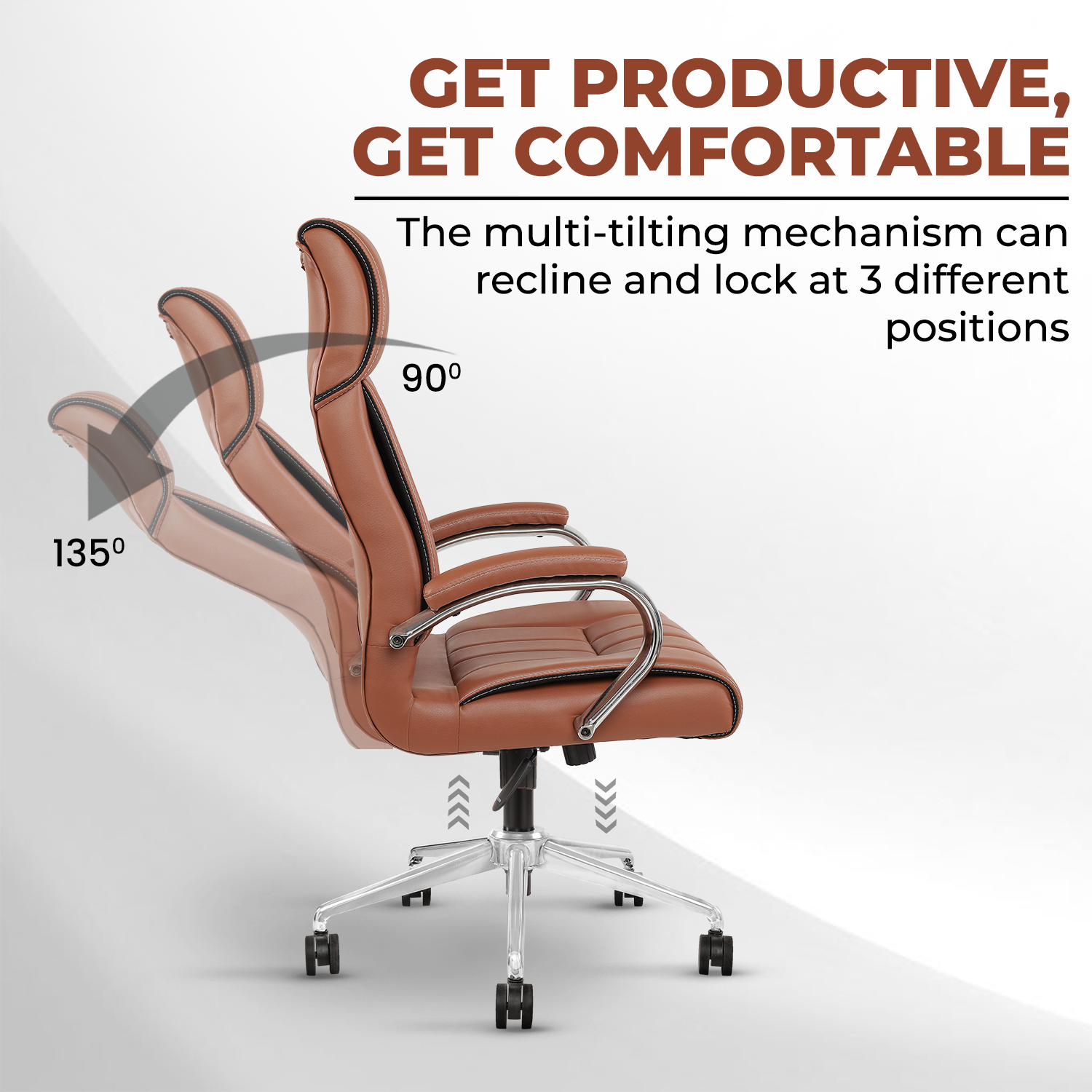 IAFA- Brown Zen Leatherette Home/Office Chair