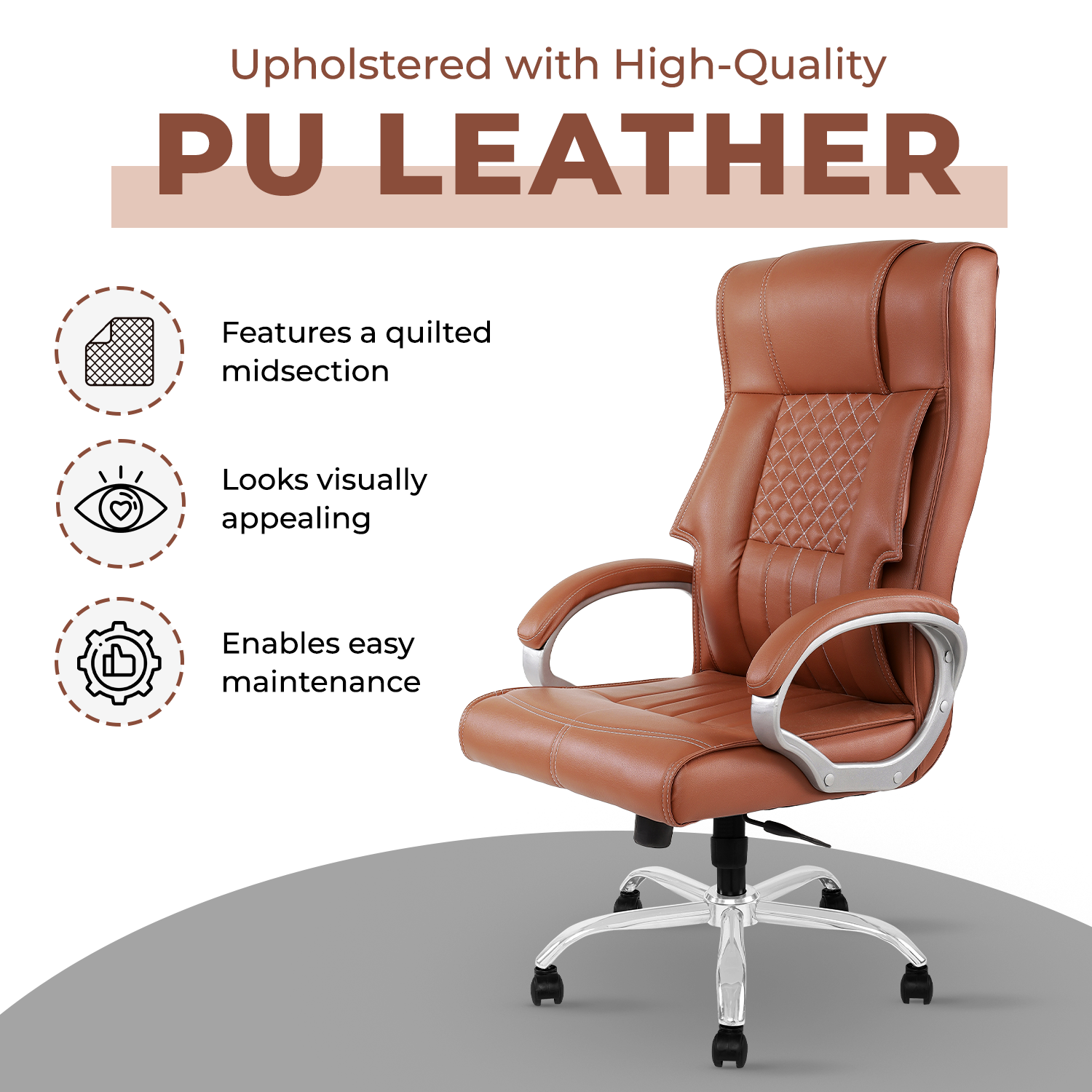 IAFA- Brown Imperium Leatherette Home/Office Desk Chair