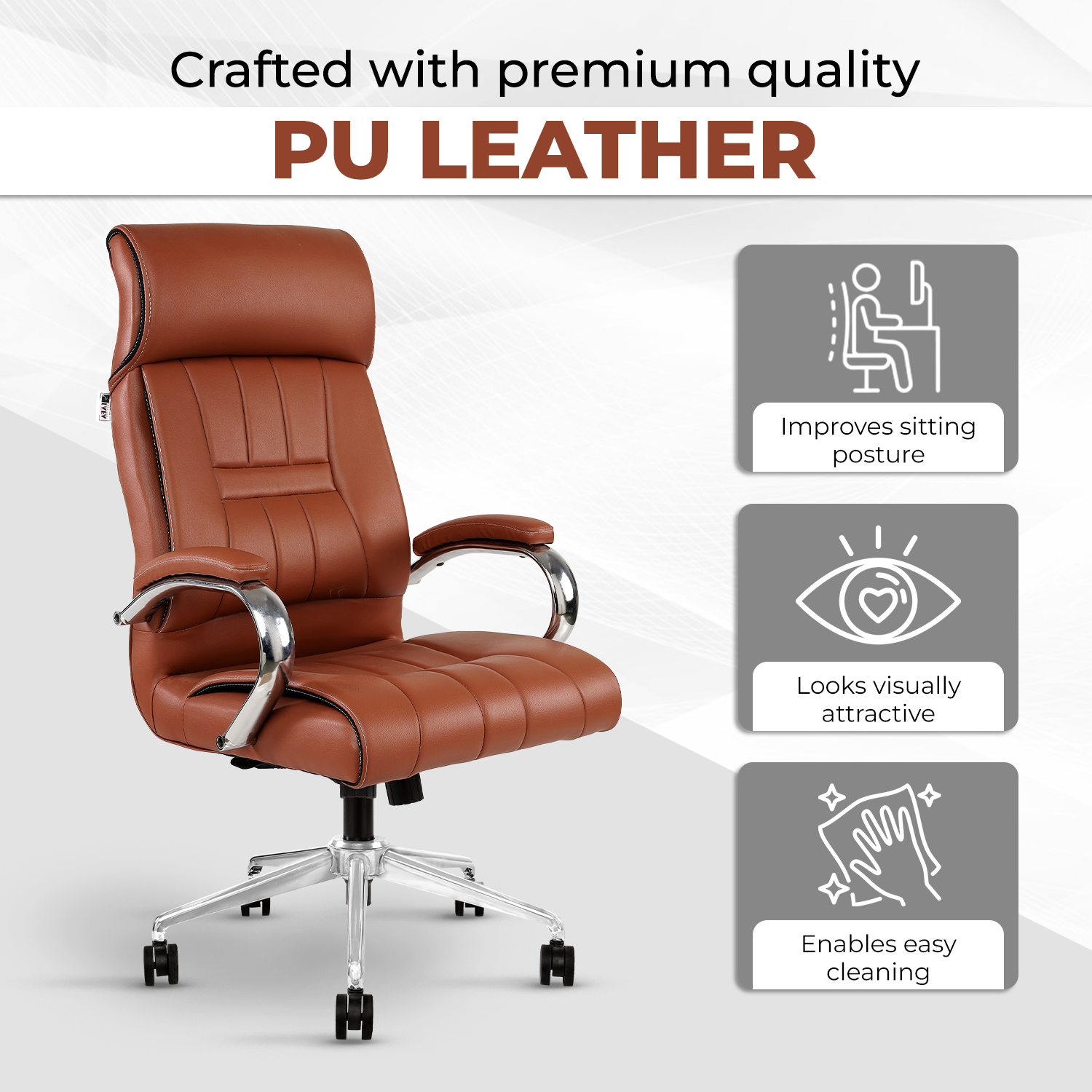 IAFA- Brown Zen Leatherette Home/Office Chair