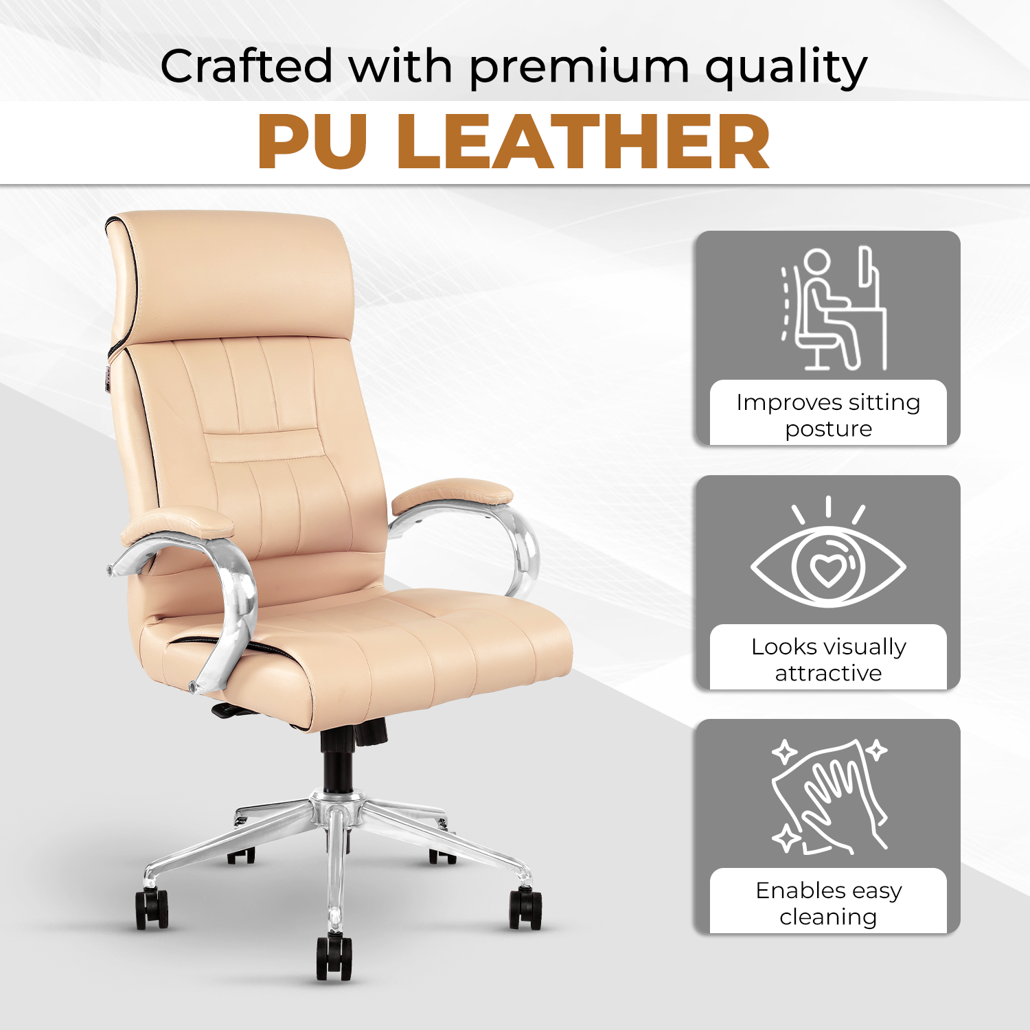 IAFA- Beige Zen Leatherette Home/Office Chair