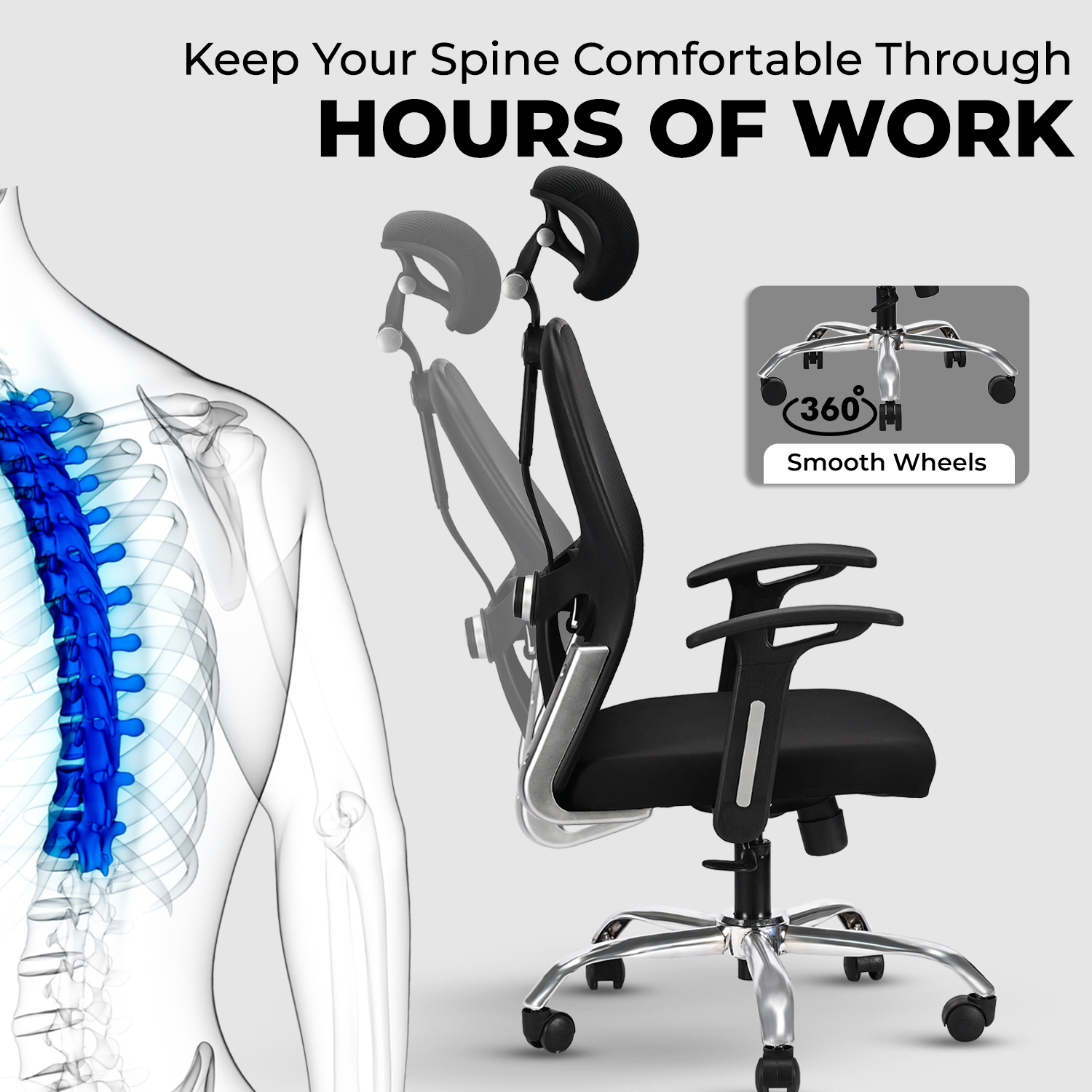 IAFA - Black Zenith High Back Ergonomic Office Chair