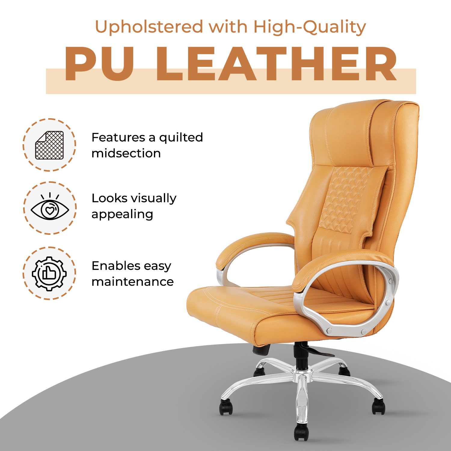 IAFA- Bronze  Imperium Leatherette Home/Office Desk Chair