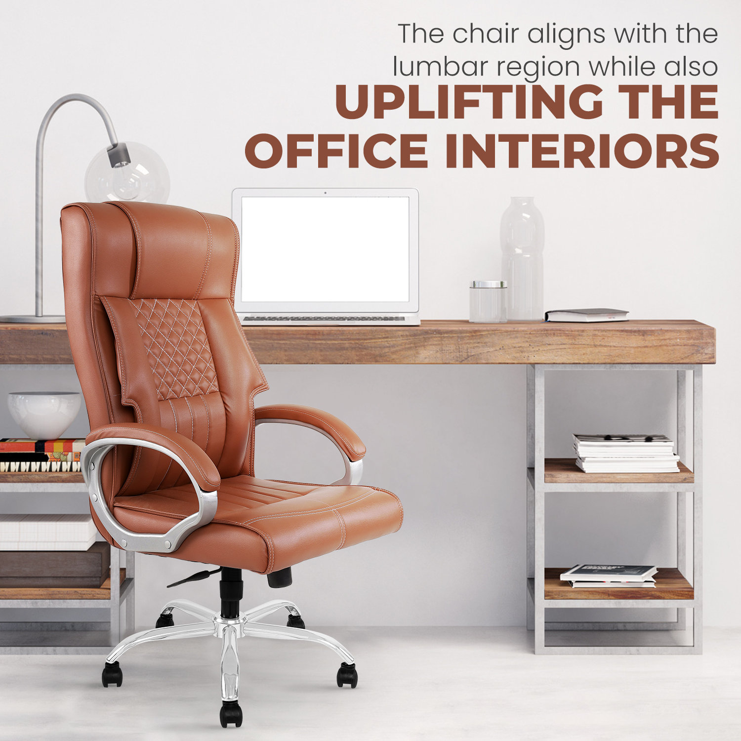 IAFA- Brown Imperium Leatherette Home/Office Desk Chair