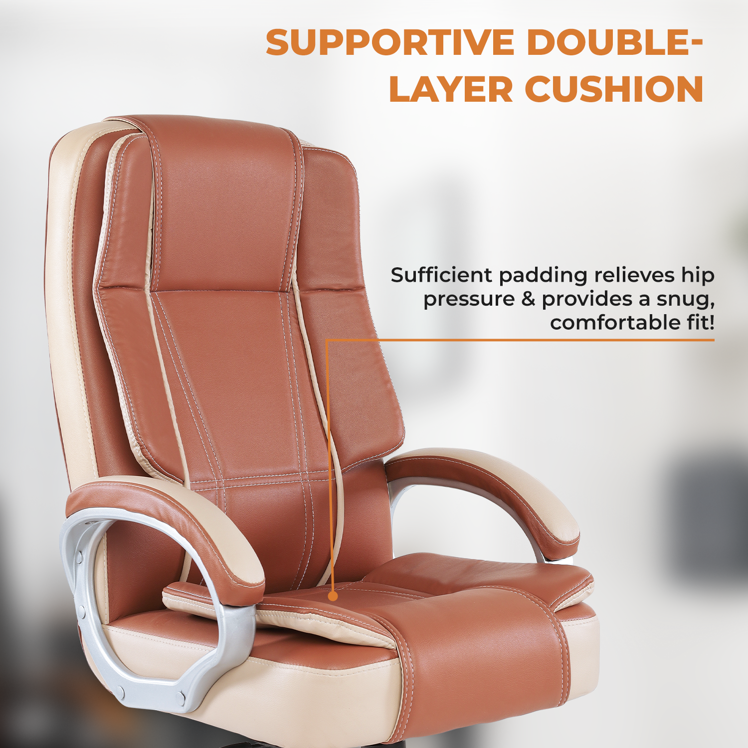 IAFA- Beige/Brown Dune Leather Premium Office Chair