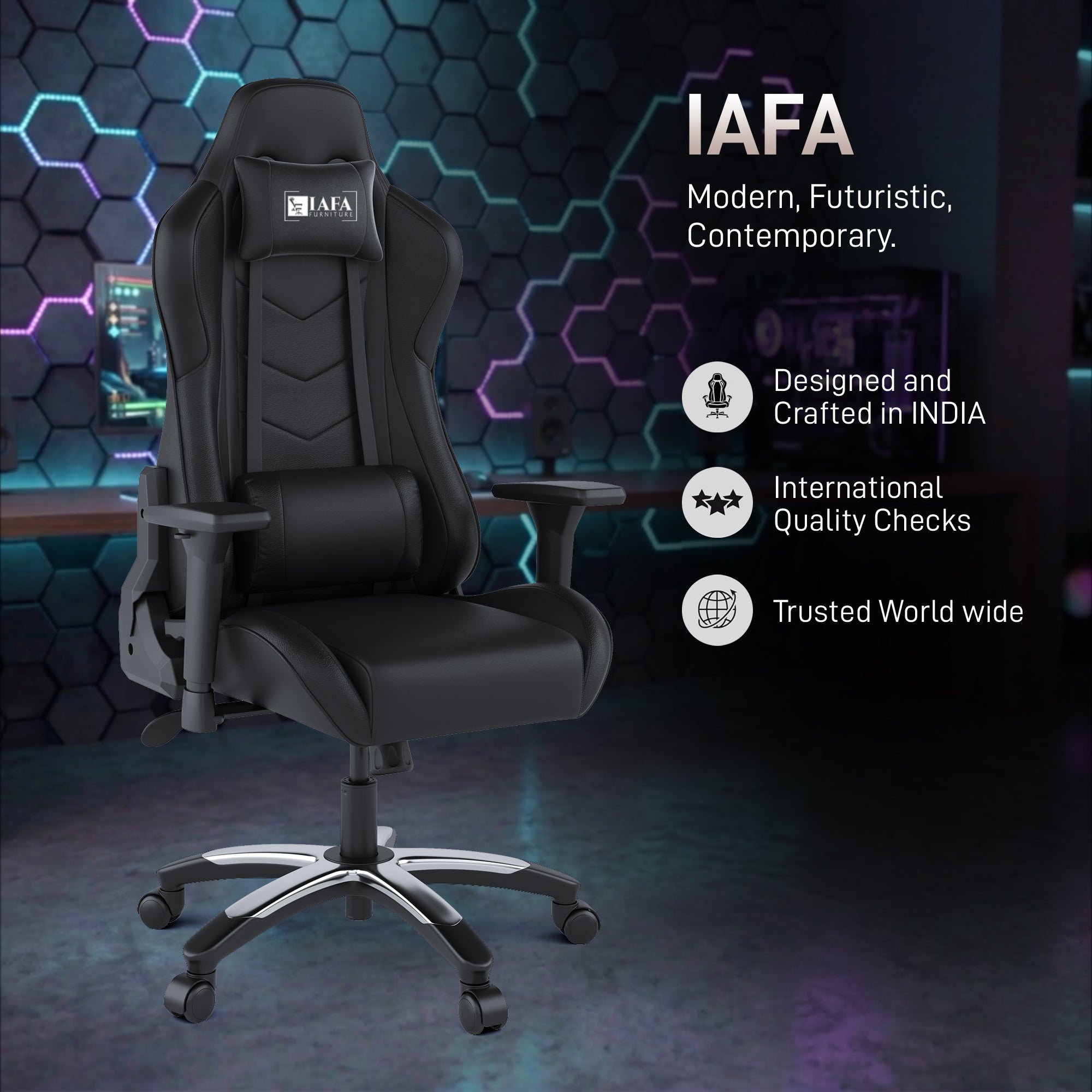 IAFA Black Orion High back Gaming Chair IAFA