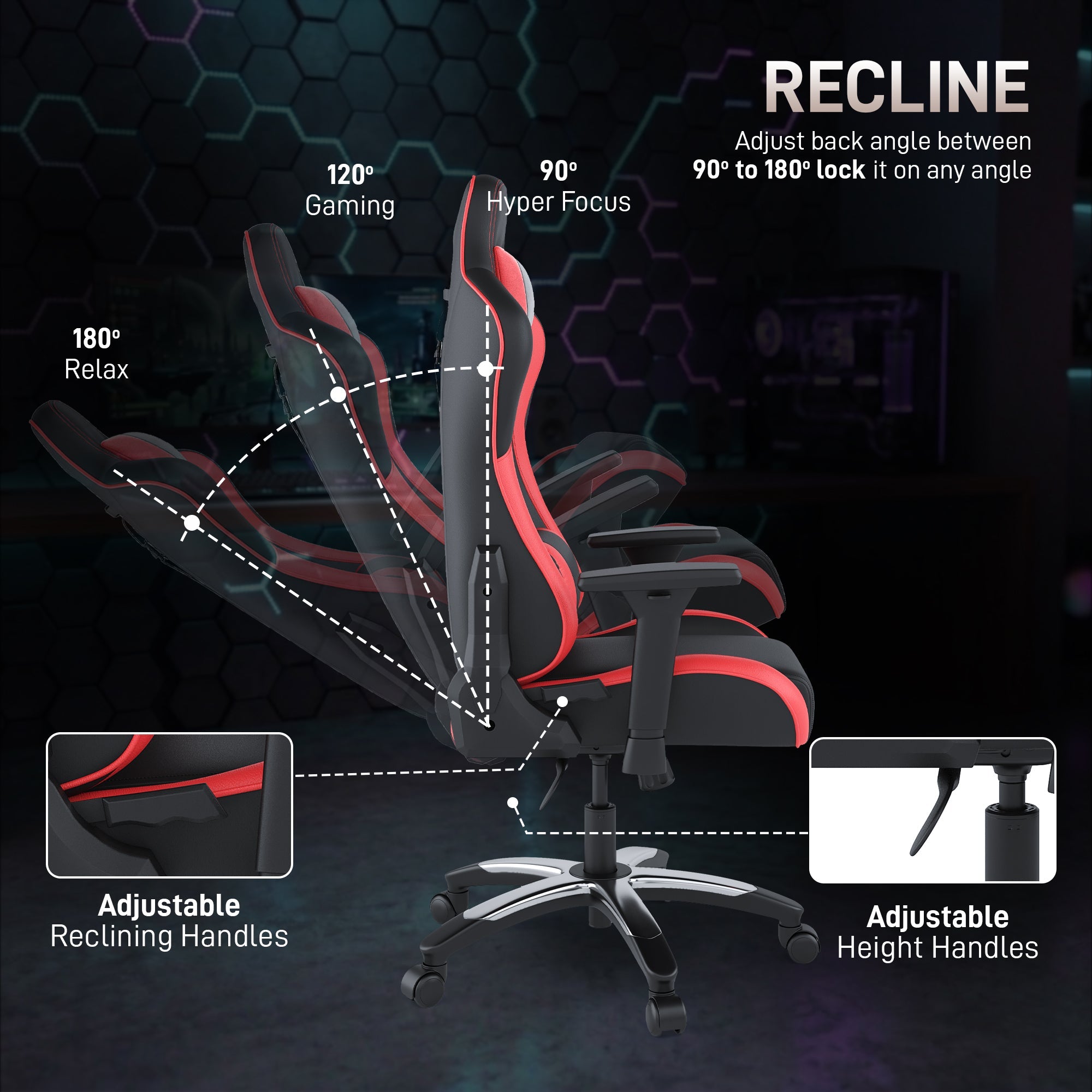 IAFA Black-Red Orion High back Gaming Chair IAFA