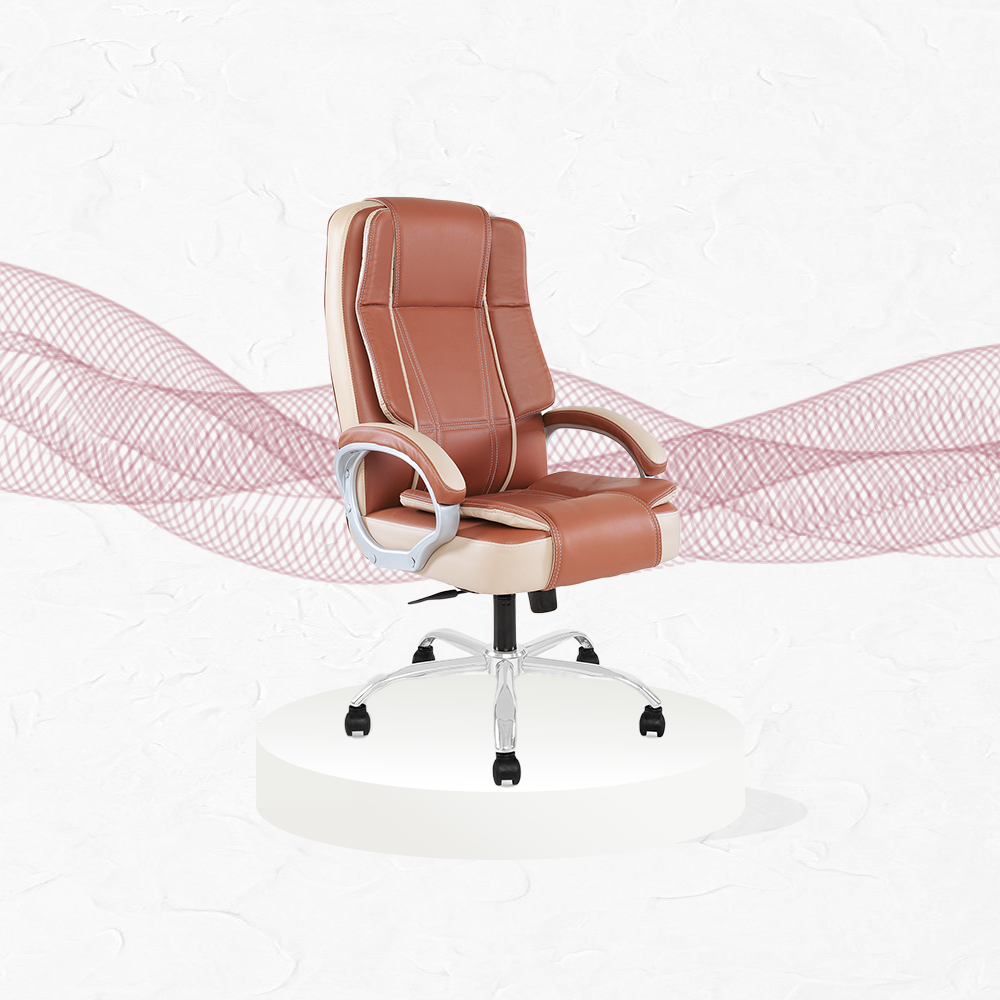 IAFA- Beige/Brown Dune Leather Premium Office Chair