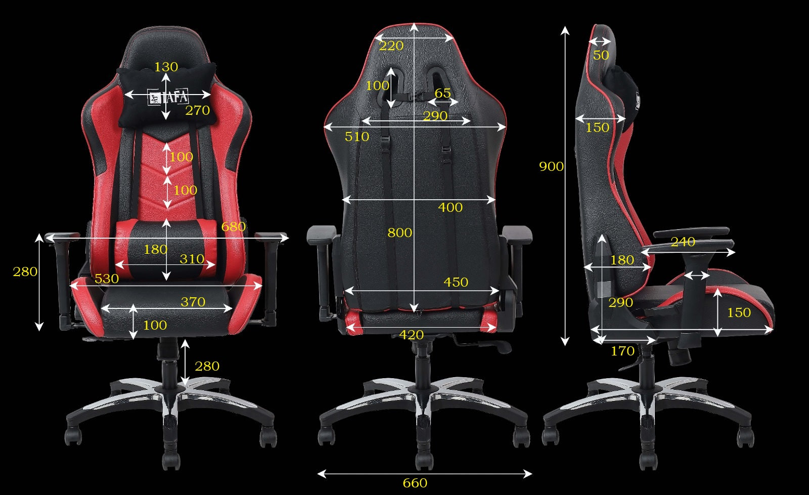 IAFA Black-Red Orion High back Gaming Chair IAFA